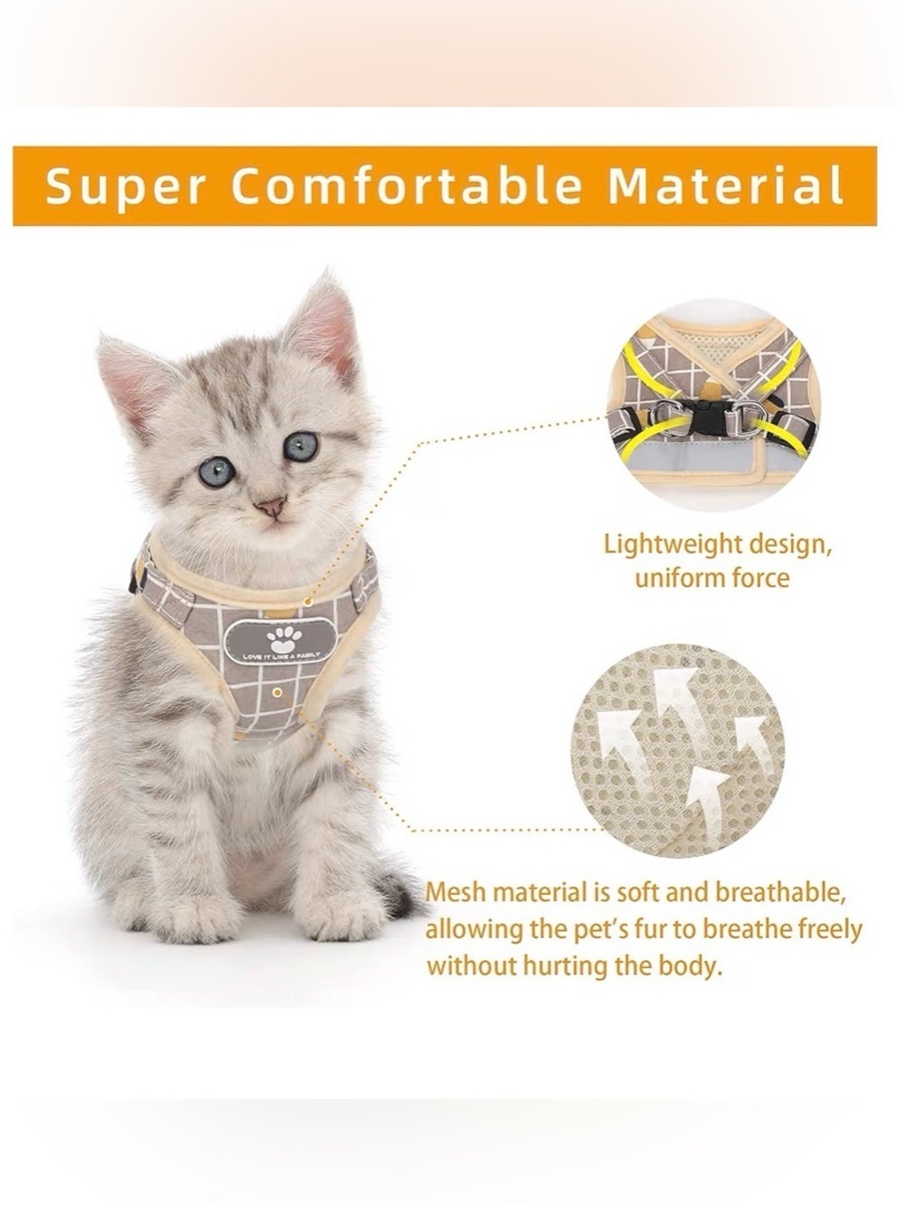 New Cat or Dog Vest Harness with Leash Size XS - Picture 3 of 11